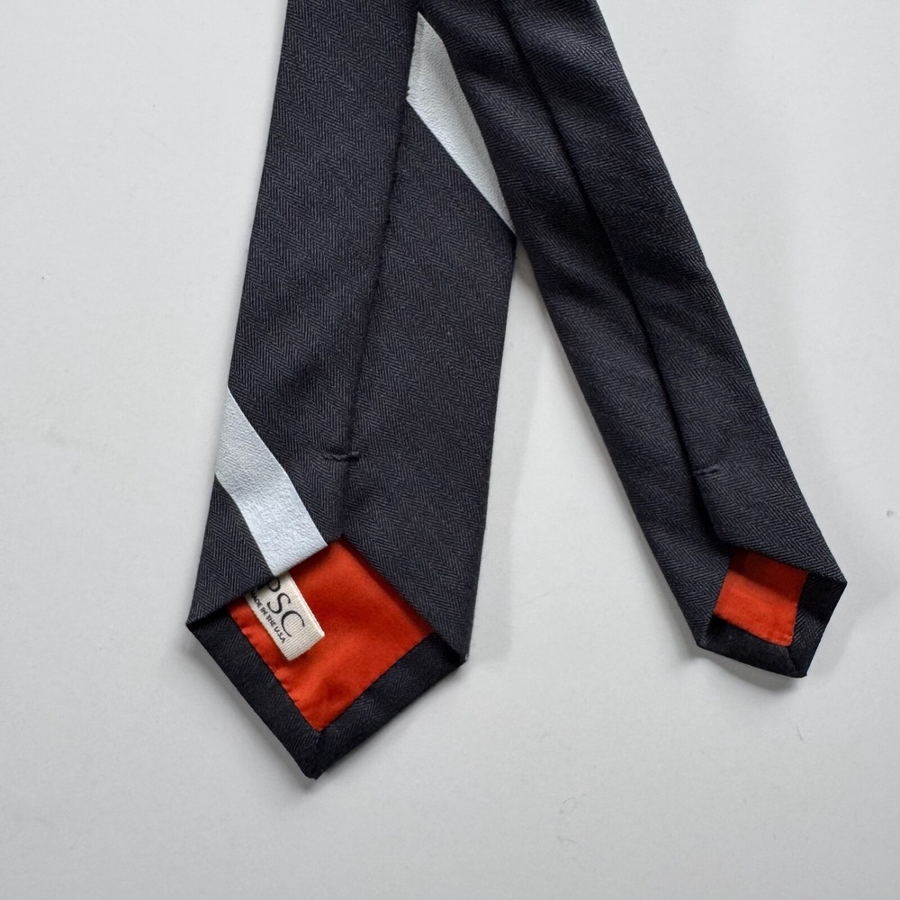 POCKET SQUARE CLOTHING The Rodeo Tie Los Angeles Necktie Grey Wool Herringbone - Picture 6 of 13